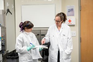 Biotechnology class taught by Assistant Professor Amy Leksana