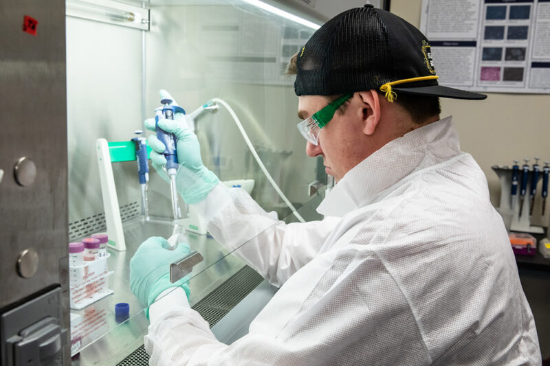 Biotechnology class taught by Assistant Professor Amy Leksana